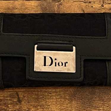 Christian Dior Canvas Black Tri-Fold Wallet Authe… - image 1