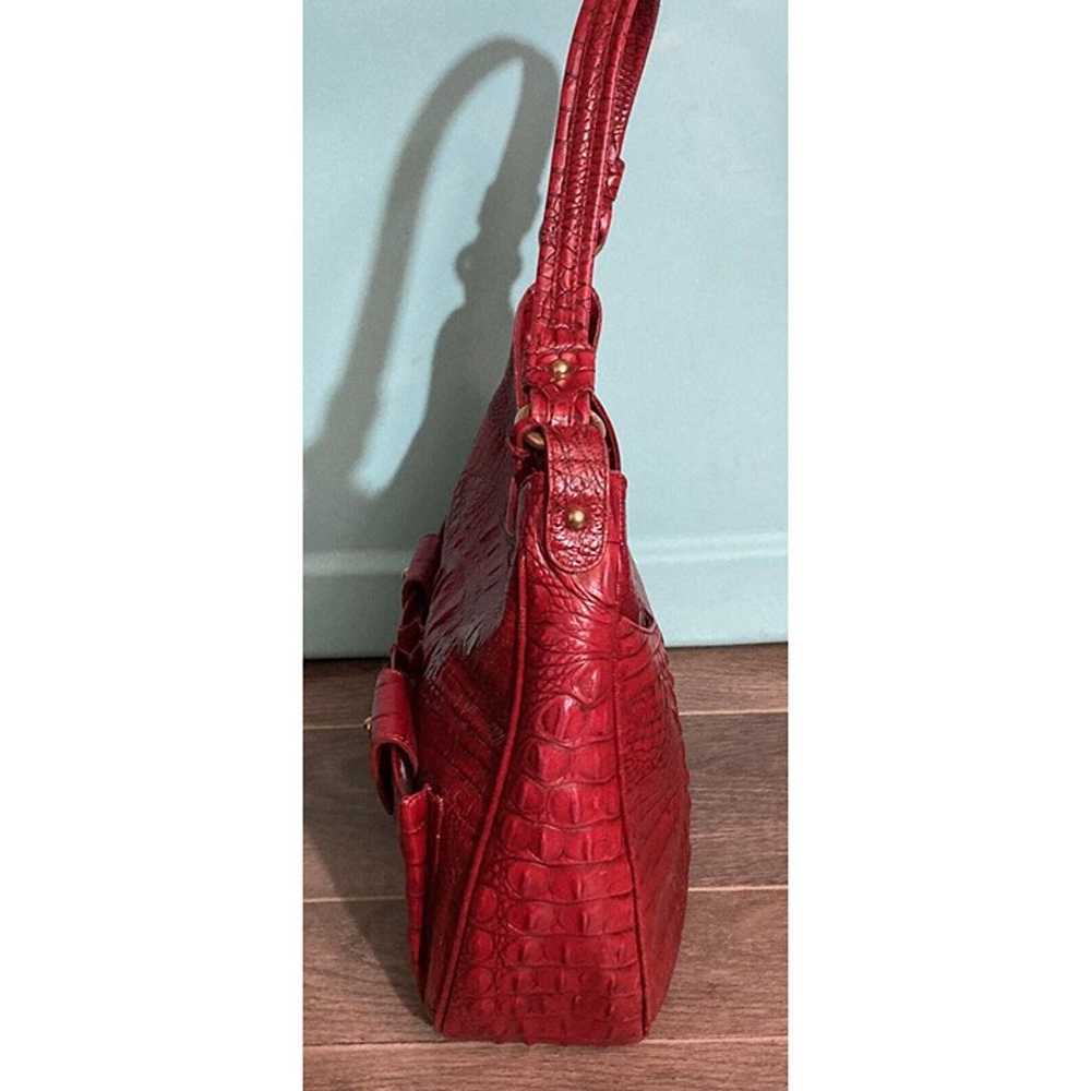 Brahmin Red Crocodile Grain Shoulder Bag Shoulder… - image 5