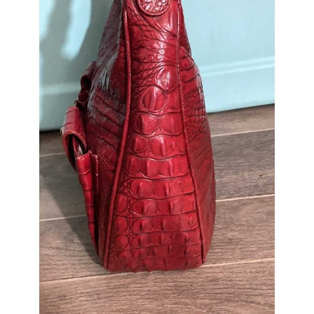 Brahmin Red Crocodile Grain Shoulder Bag Shoulder… - image 6