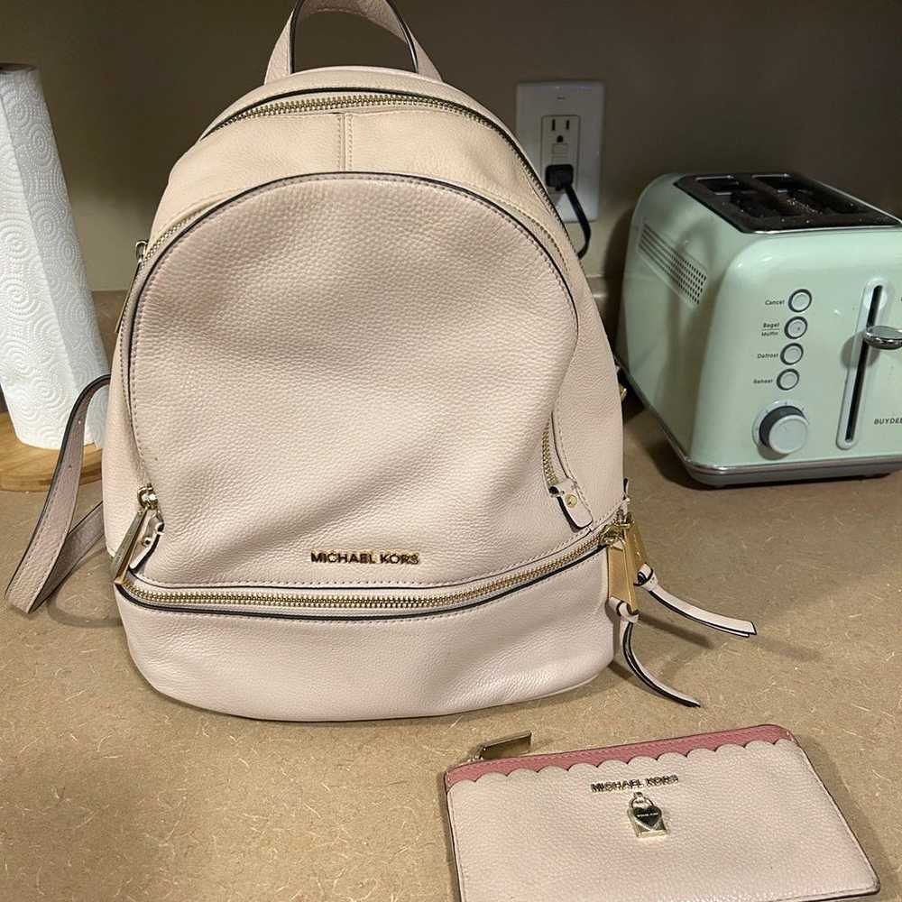Micheal Kors backpack and wallet - image 2
