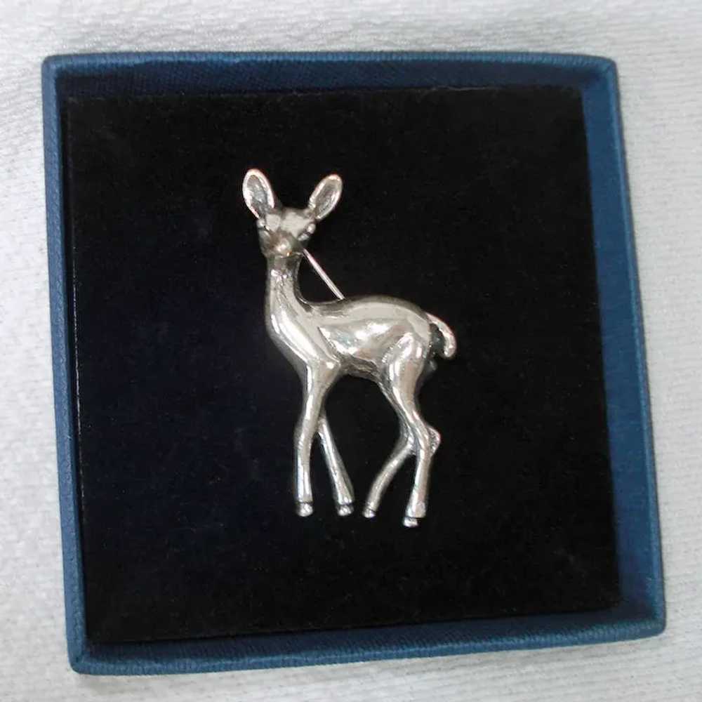 Beaucraft Sterling Silver Fawn Deer Brooch Pin - image 2