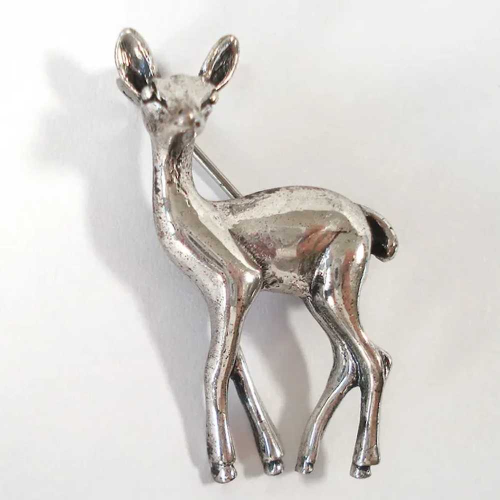 Beaucraft Sterling Silver Fawn Deer Brooch Pin - image 3