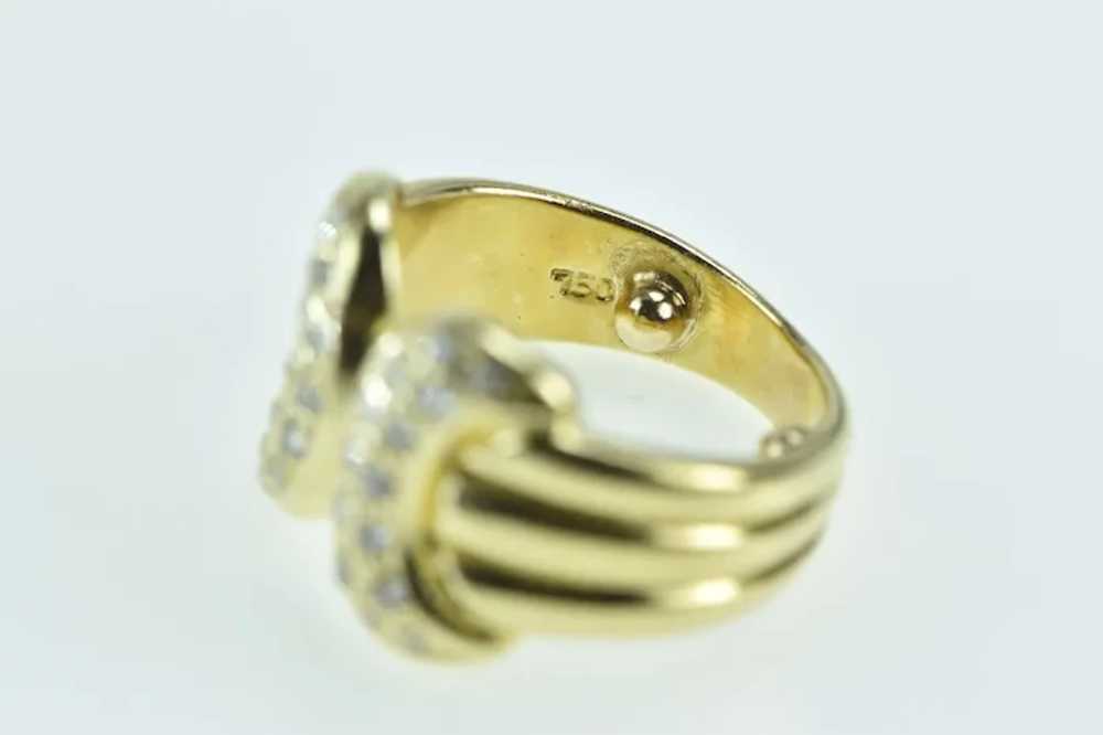 18K 0.25 Ctw Diamond Vintage Belt Ring Size 4 Yel… - image 3