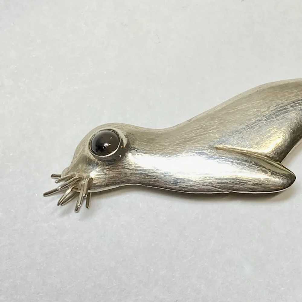 Modernist CLIFFORD RUSSELL Seal Brooch ~ Handwrou… - image 2