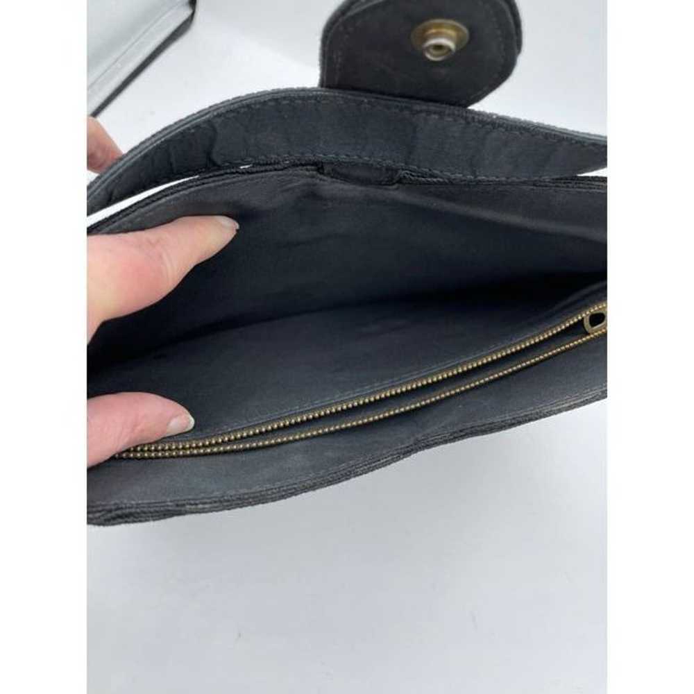Vintage 40s 50s Genuine black rayon corde purse h… - image 5