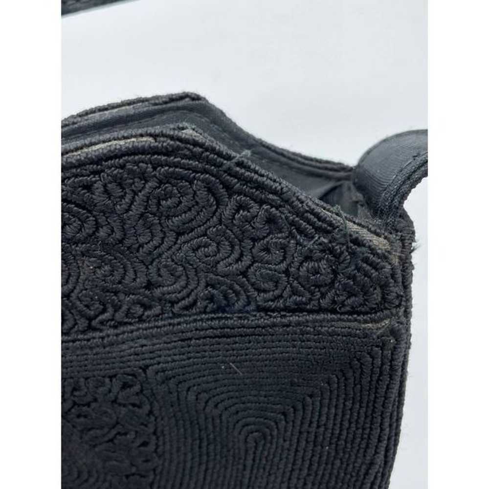 Vintage 40s 50s Genuine black rayon corde purse h… - image 8