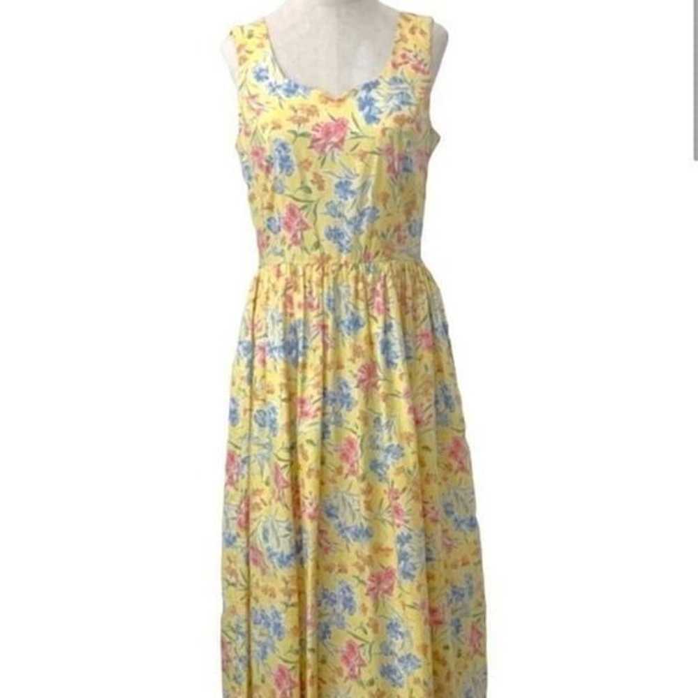 Vintage Laura Ashley Yellow Floral Sun Dress - image 2