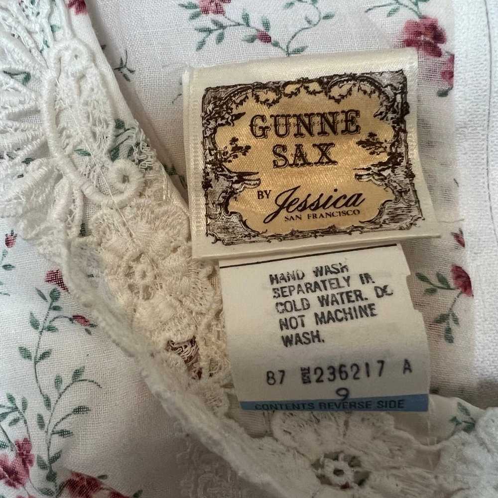 Gunne Sax Vintage dress  sz9 floral full length - image 10