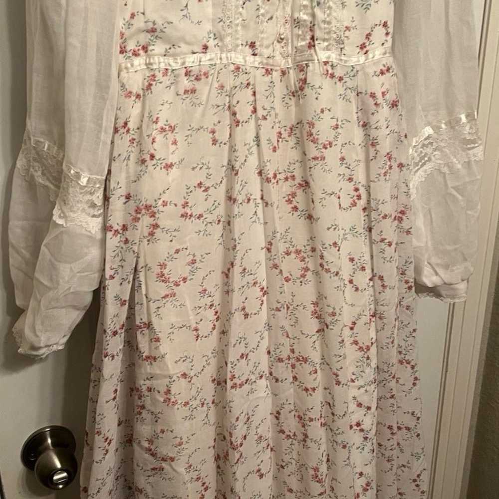 Gunne Sax Vintage dress  sz9 floral full length - image 4