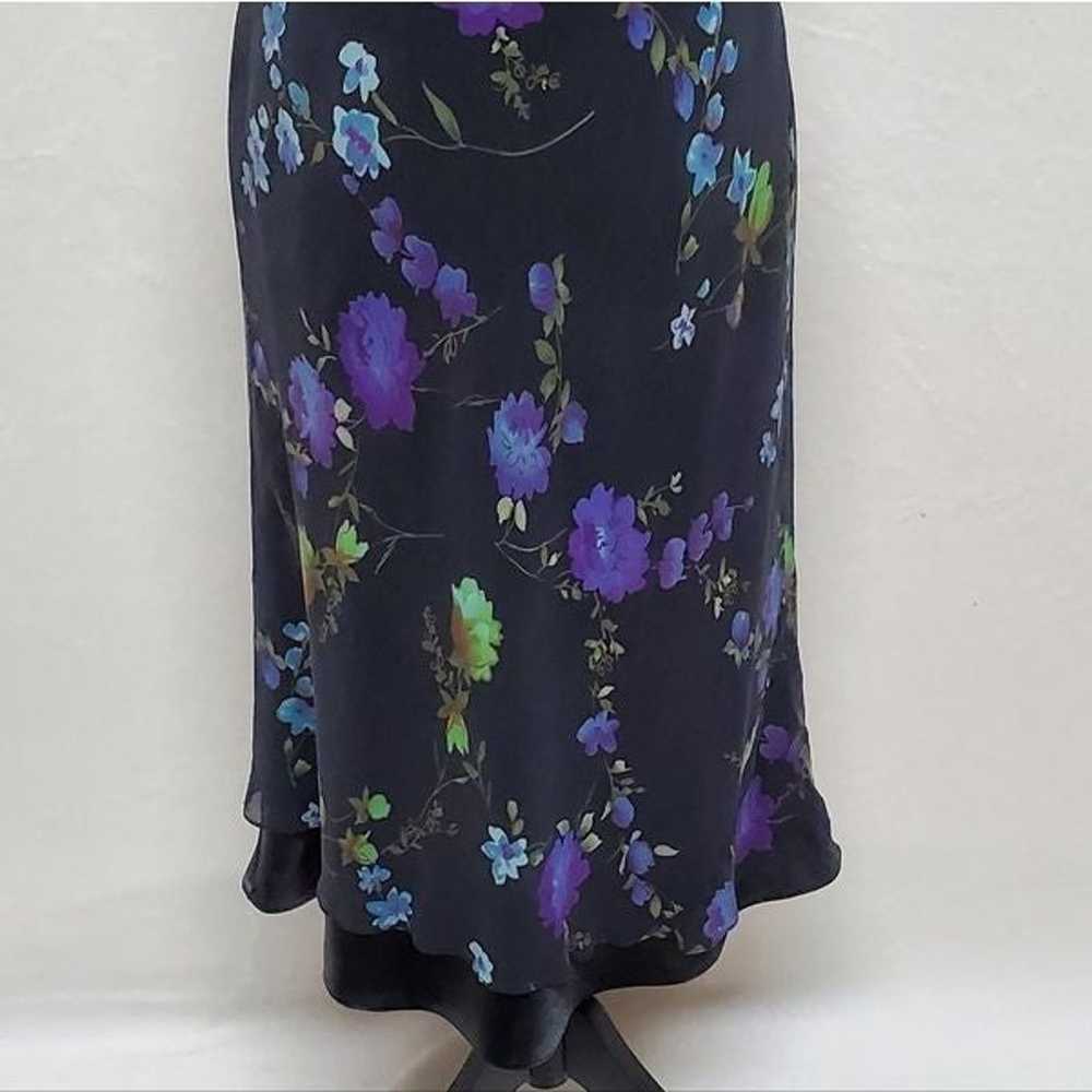 Vintage Liz Claiborne Purple Floral Silk Chiffon … - image 11