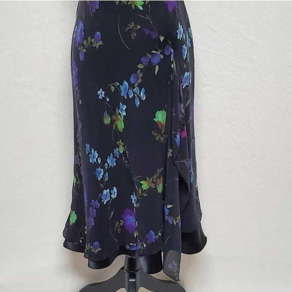 Vintage Liz Claiborne Purple Floral Silk Chiffon … - image 6