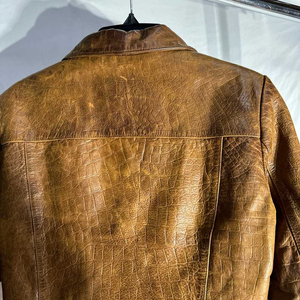 Wilson’s 100% Leather Jacket Crocodile Pattern Pe… - image 6