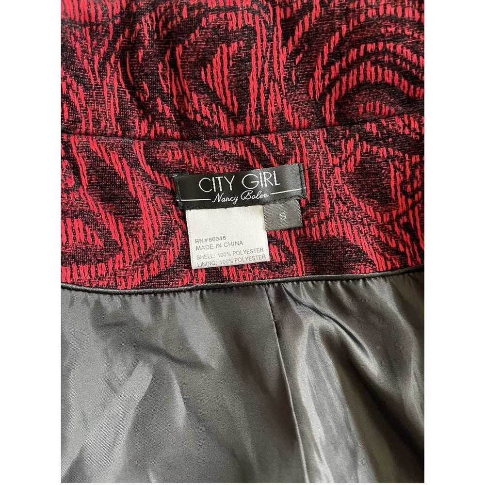 City Girl Nancy Bolen Blazer Jacket Red Black Emb… - image 8