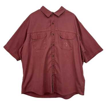 RedHead Fishing Shirt Mens 2XL Short Sleeve Button Up Brick Red Cotton 