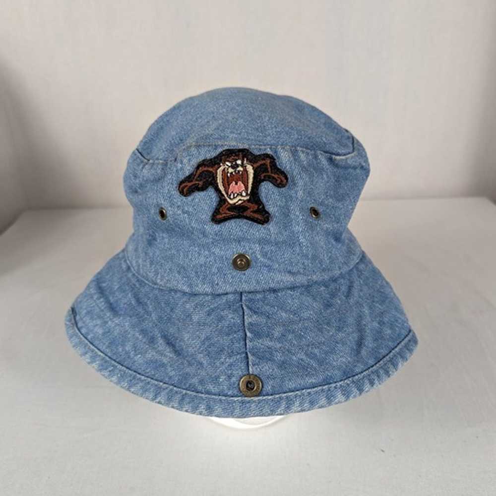 Looney Tunes Angry Taz Denim Jean Bucket Hat 100%… - image 10