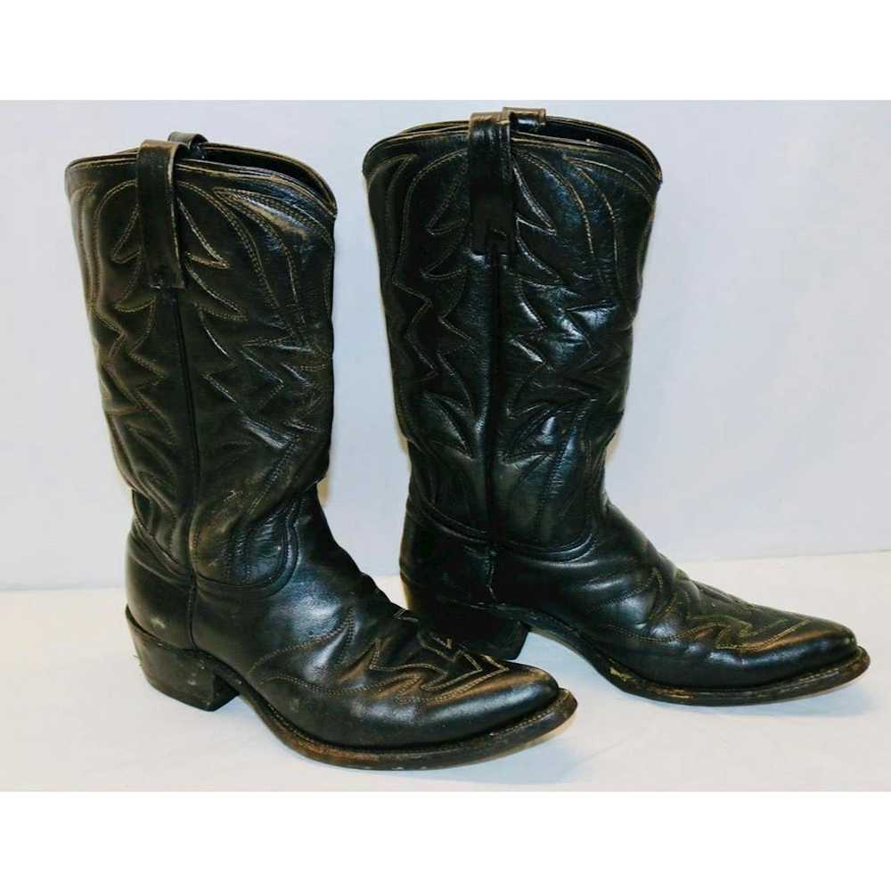 Other Vintage Biltrite Black Leather Cowboy Boots… - image 2