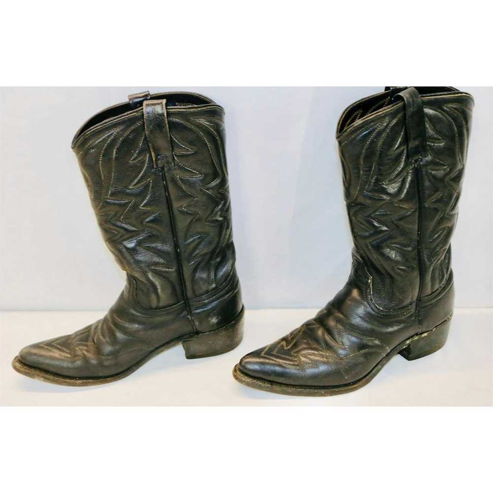 Other Vintage Biltrite Black Leather Cowboy Boots… - image 4