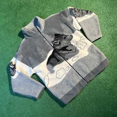 Vintage Fleece Jacket Patterned Fleece Coat 90s Boho Coat Teddy Fleece  Jacket Size Medium 