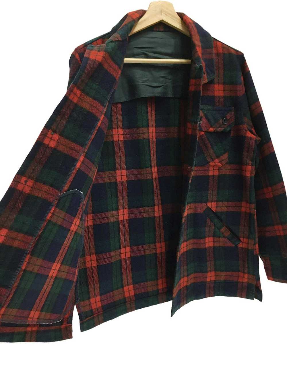 Japanese Brand Vintage 80s Checked Jacket Wool - image 4