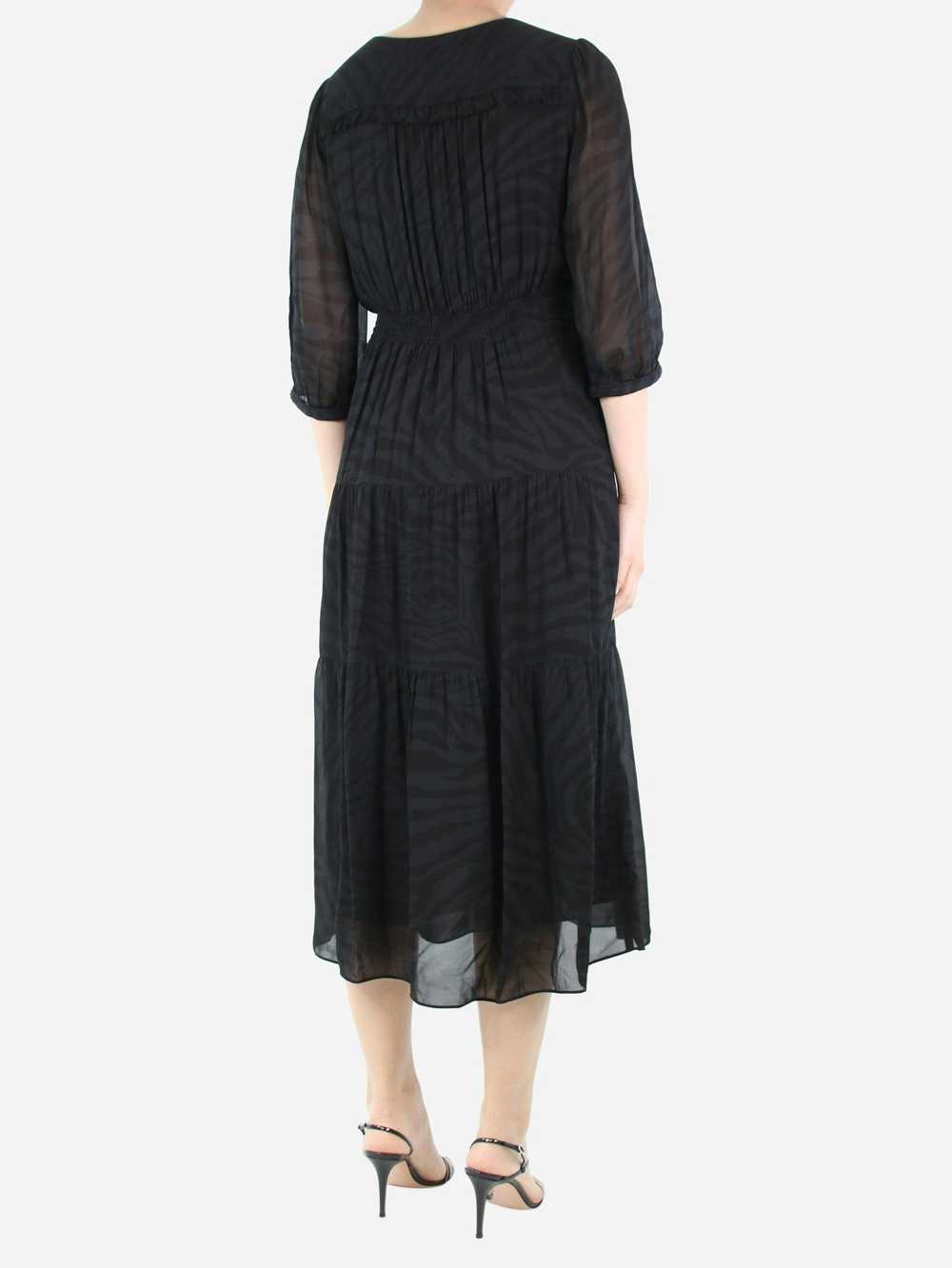 Ba&sh Black tonal patterned dress - size UK 8 - image 2
