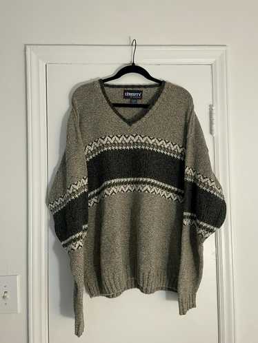 Vintage 80s Liberty Nordic hotsell Chunky Knit Oversized Crewneck Sweater Green Isle L