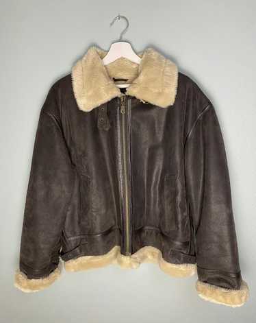 B 3 × Bomber Jacket × Genuine Leather Sherpa Leath