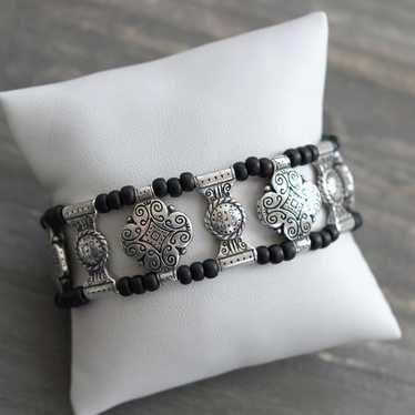 Brighton Brighton Black Beaded Link Bracelet Brace