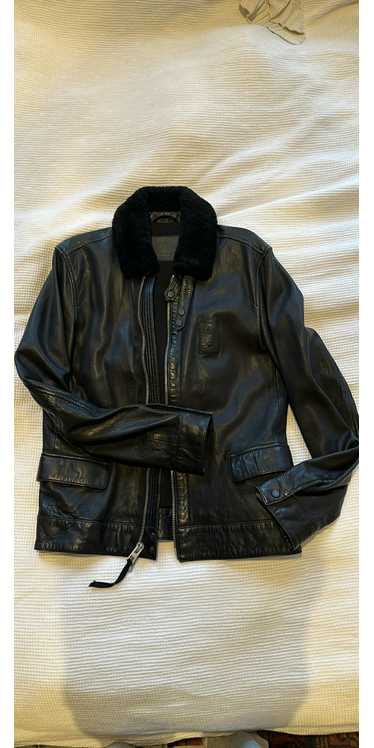 Allsaints Allsaints Leather Jacket with Faux Shear
