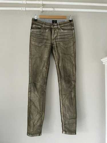 Vivienne Westwood Silver and Iridescent Waxed Jean