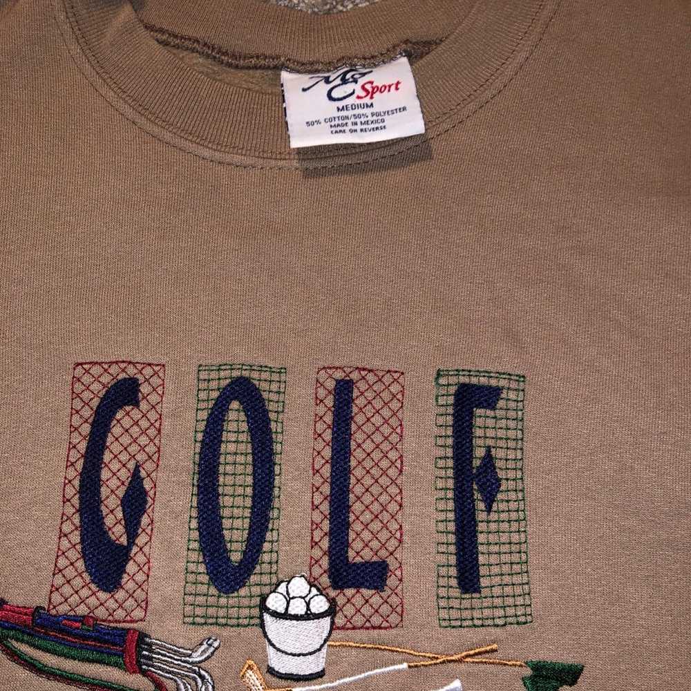 Vintage M&C Sport Golf Sweatshirt - Light Brown, … - image 3
