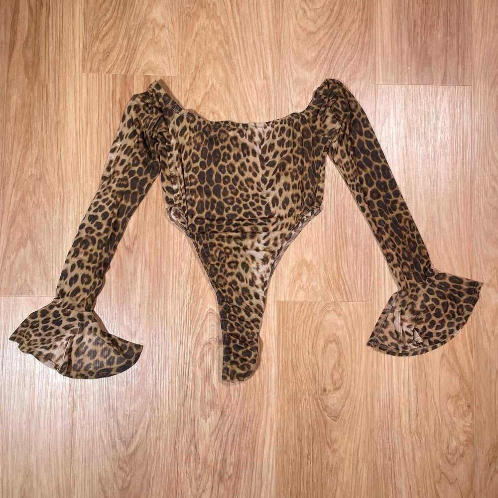 Vintage VTG 90's Sheer Leopard High Cut Leg Bodys… - image 2