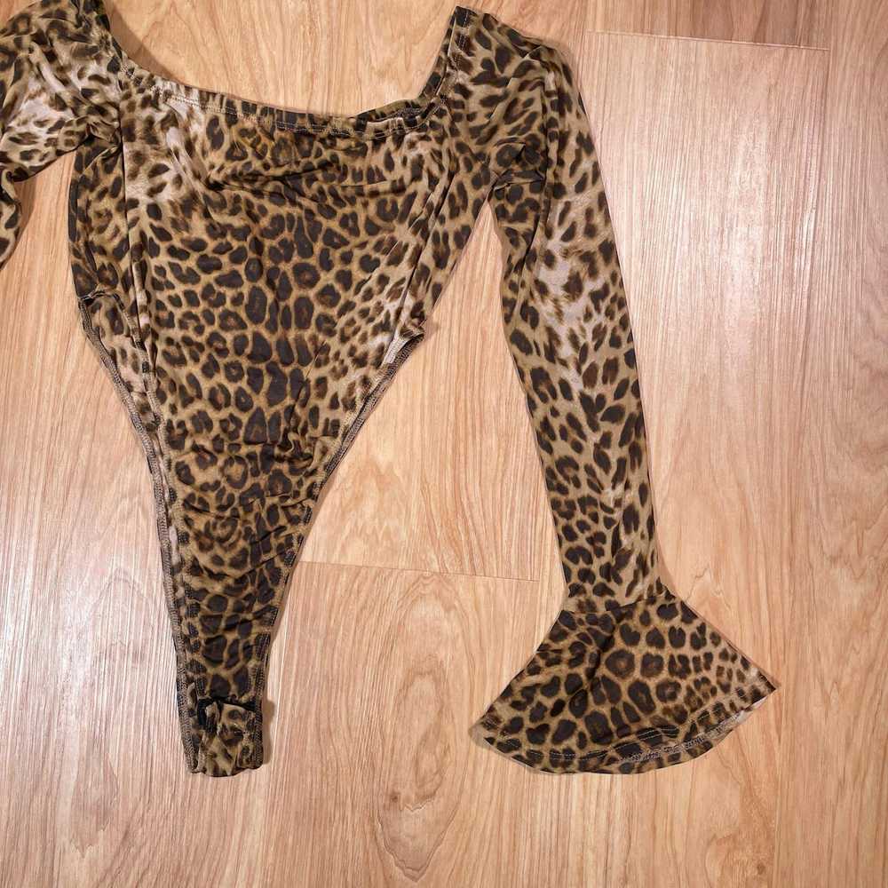 Vintage VTG 90's Sheer Leopard High Cut Leg Bodys… - image 3
