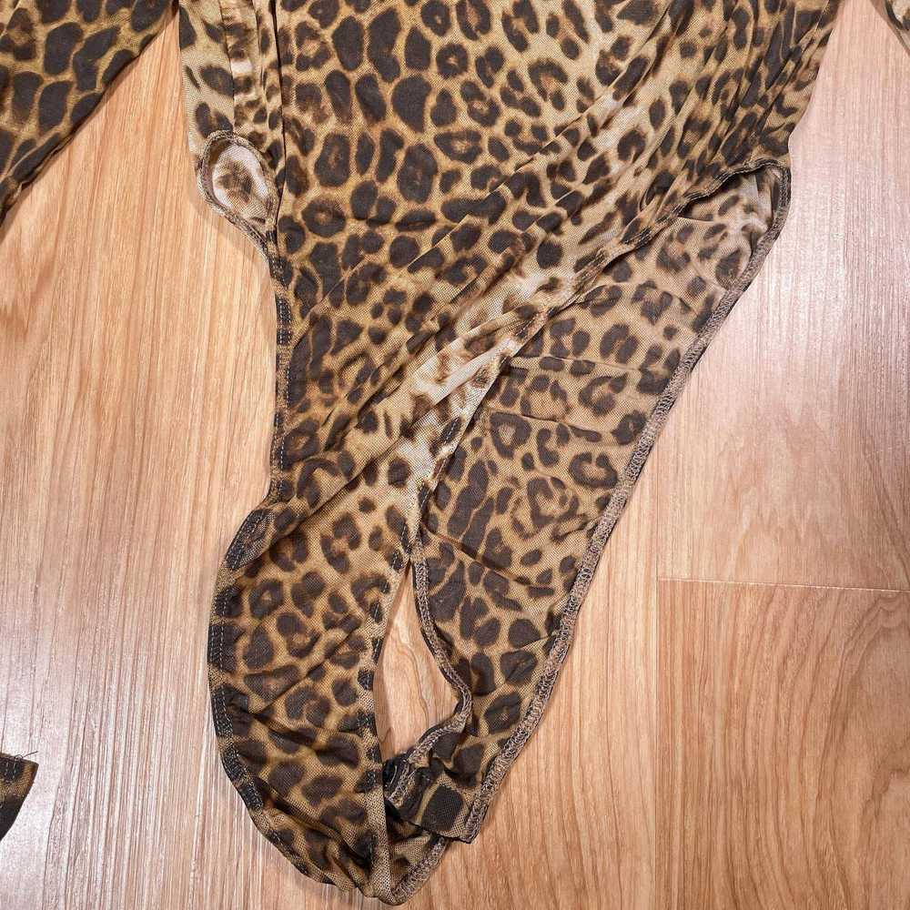 Vintage VTG 90's Sheer Leopard High Cut Leg Bodys… - image 4