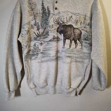 Vintage Art Unlimited moose aop Sweatshirt - image 1