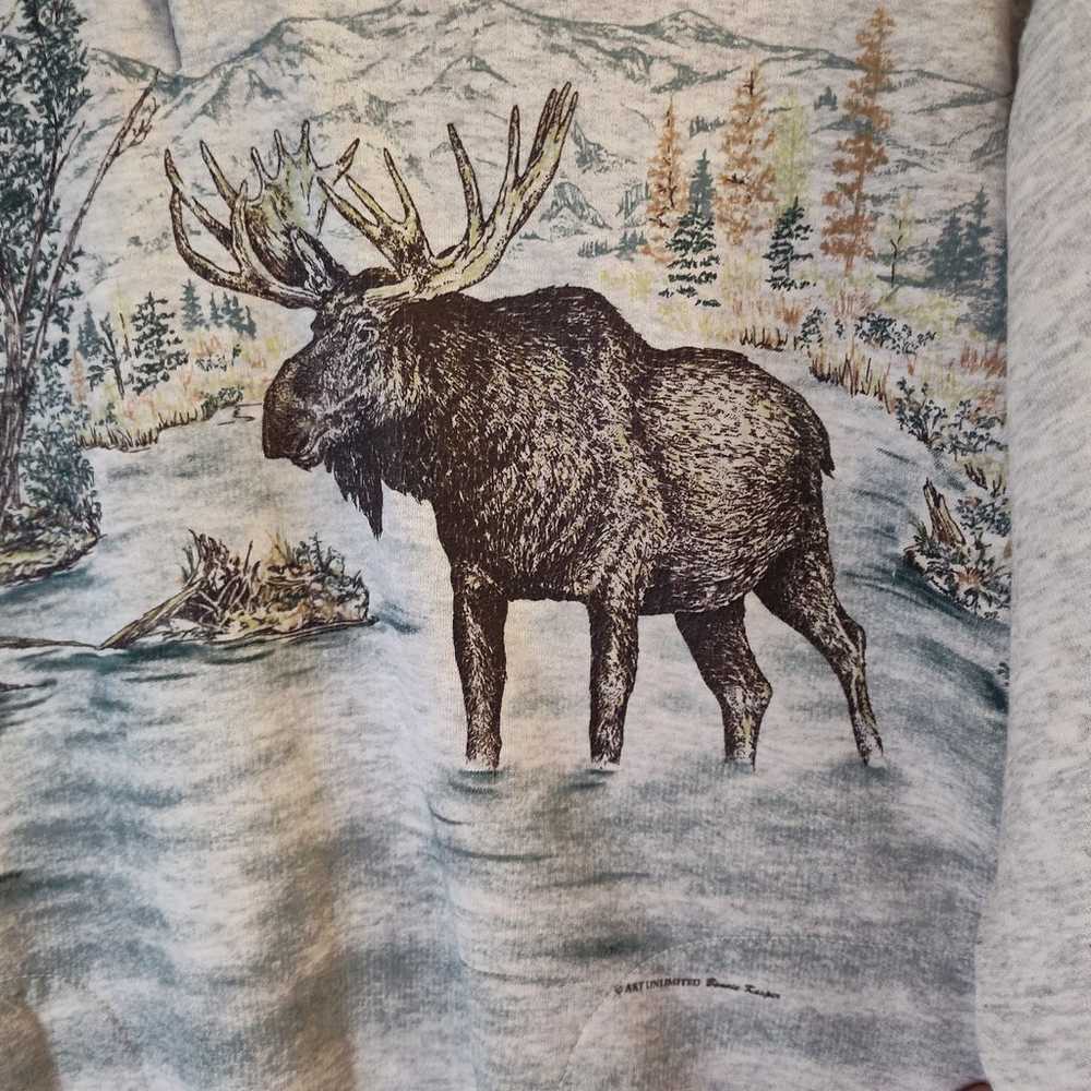 Vintage Art Unlimited moose aop Sweatshirt - image 2