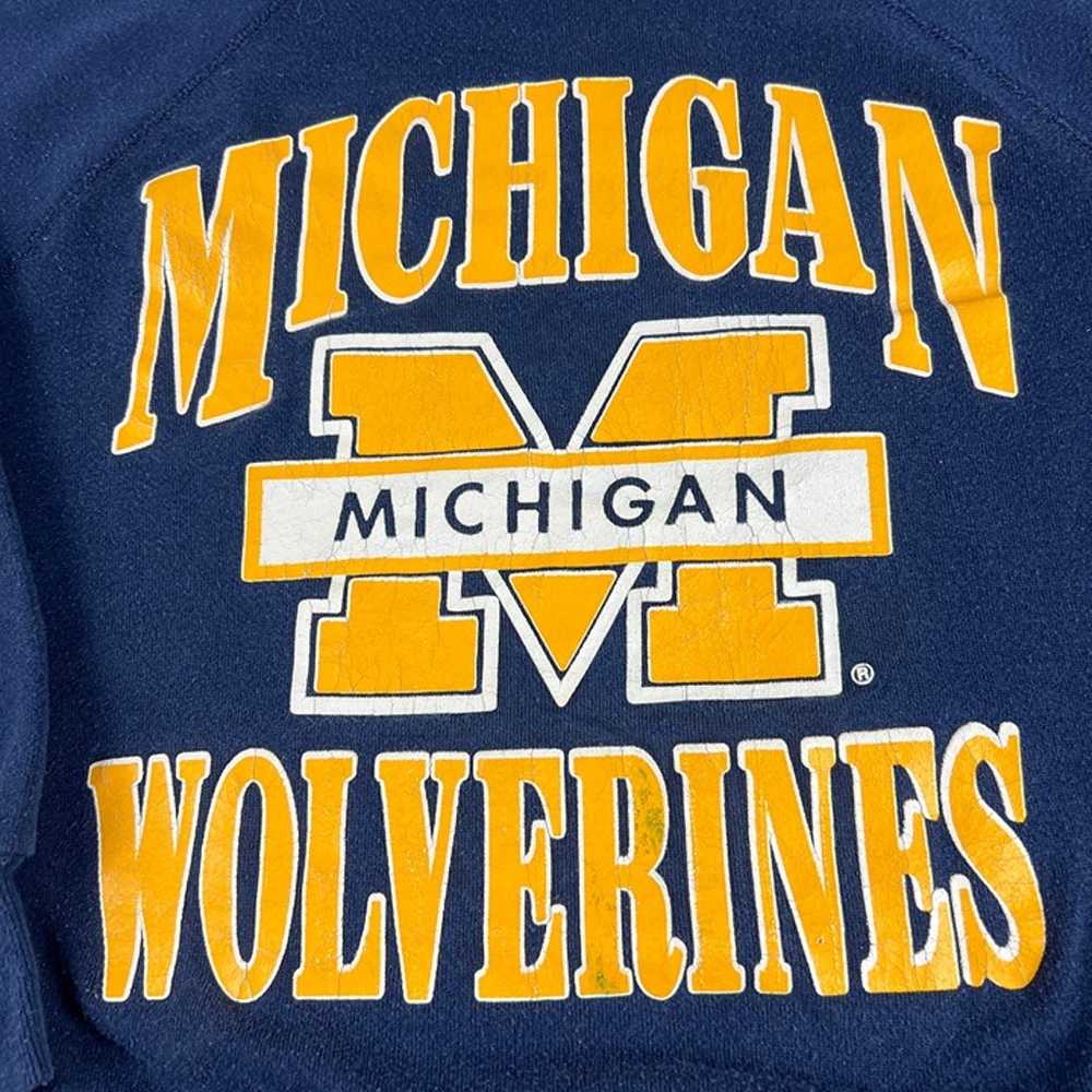 VTG 80s Artex Michigan Wolverines NCAA Sweatshirt… - image 3