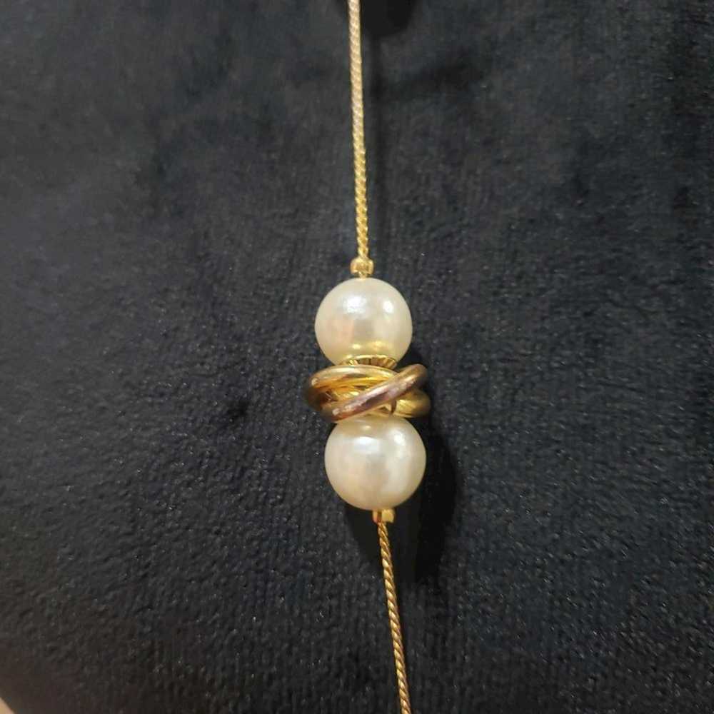 Other Ann Klein Gold Tone White Faux Pearl Bead C… - image 4