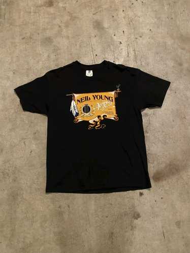 90s shops 1999 Neil Young vintage t-shirt rare solo tour band tee legend winterland ta