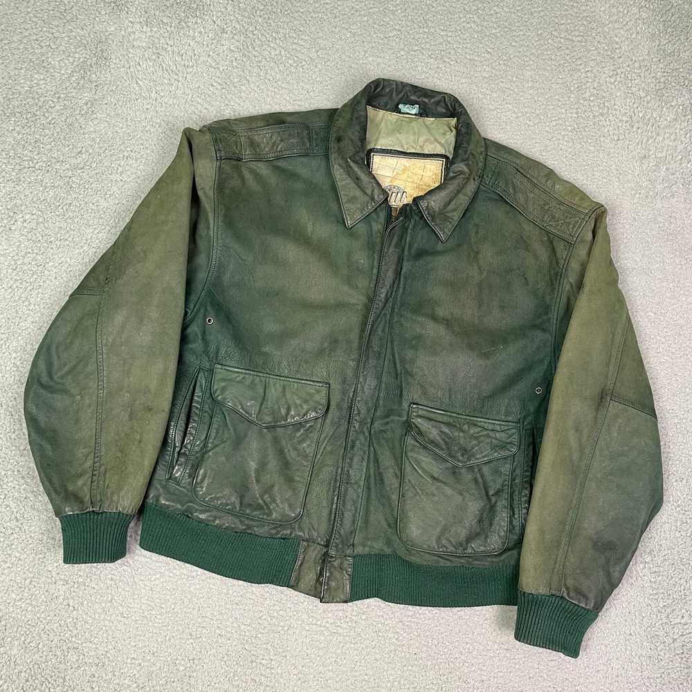 vintage leather bomber jacket - image 1