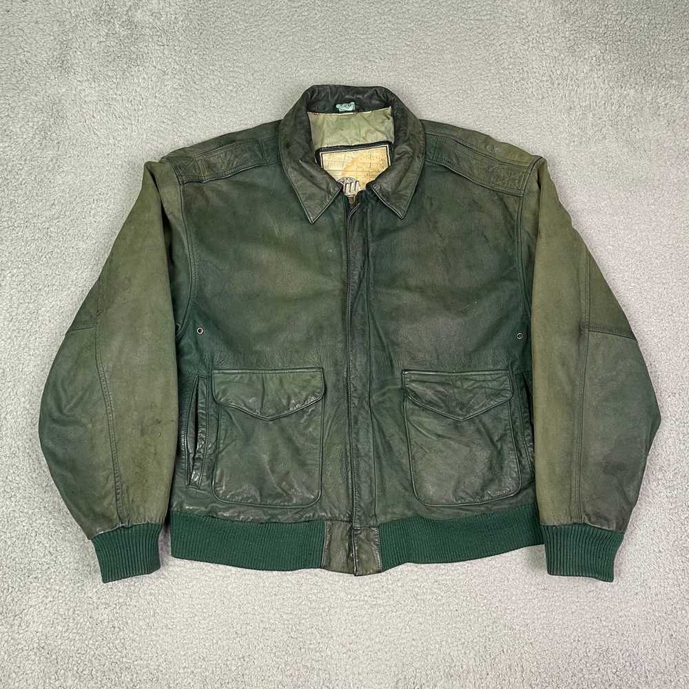vintage leather bomber jacket - image 2