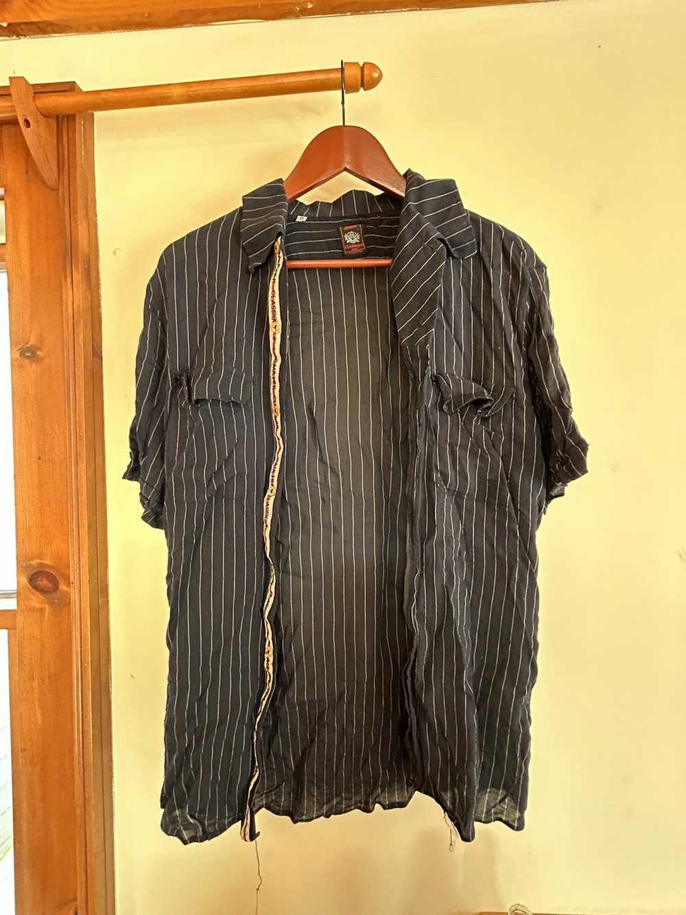 Jean Paul Gaultier Pin Striped Sheer Button Up - image 1