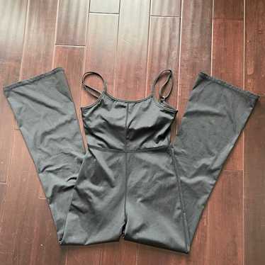 Black Flare Leg Jumpsuit romper Yoga Workout One … - image 1