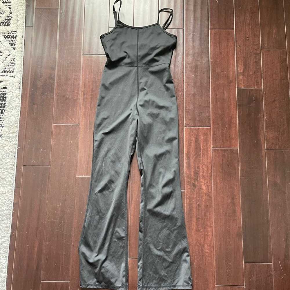 Black Flare Leg Jumpsuit romper Yoga Workout One … - image 9