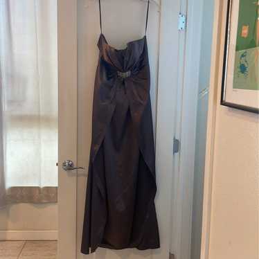 Cinderella Divine Full length gown gunmetal satin… - image 1