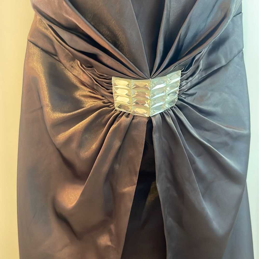 Cinderella Divine Full length gown gunmetal satin… - image 2