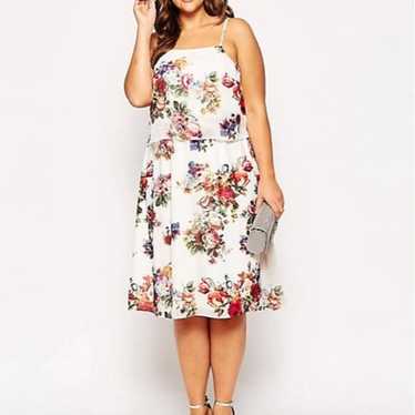 ASOS CURVE Double Layer Midi Dress In Floral Prin… - image 1