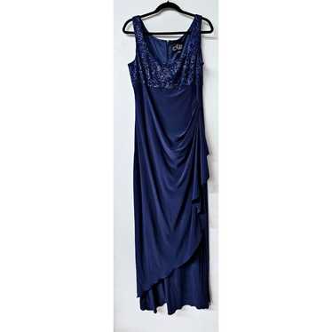 ALEX EVENINGS Navy Blue Sparkly Sleeveless Side R… - image 1