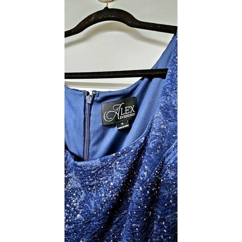 ALEX EVENINGS Navy Blue Sparkly Sleeveless Side R… - image 2