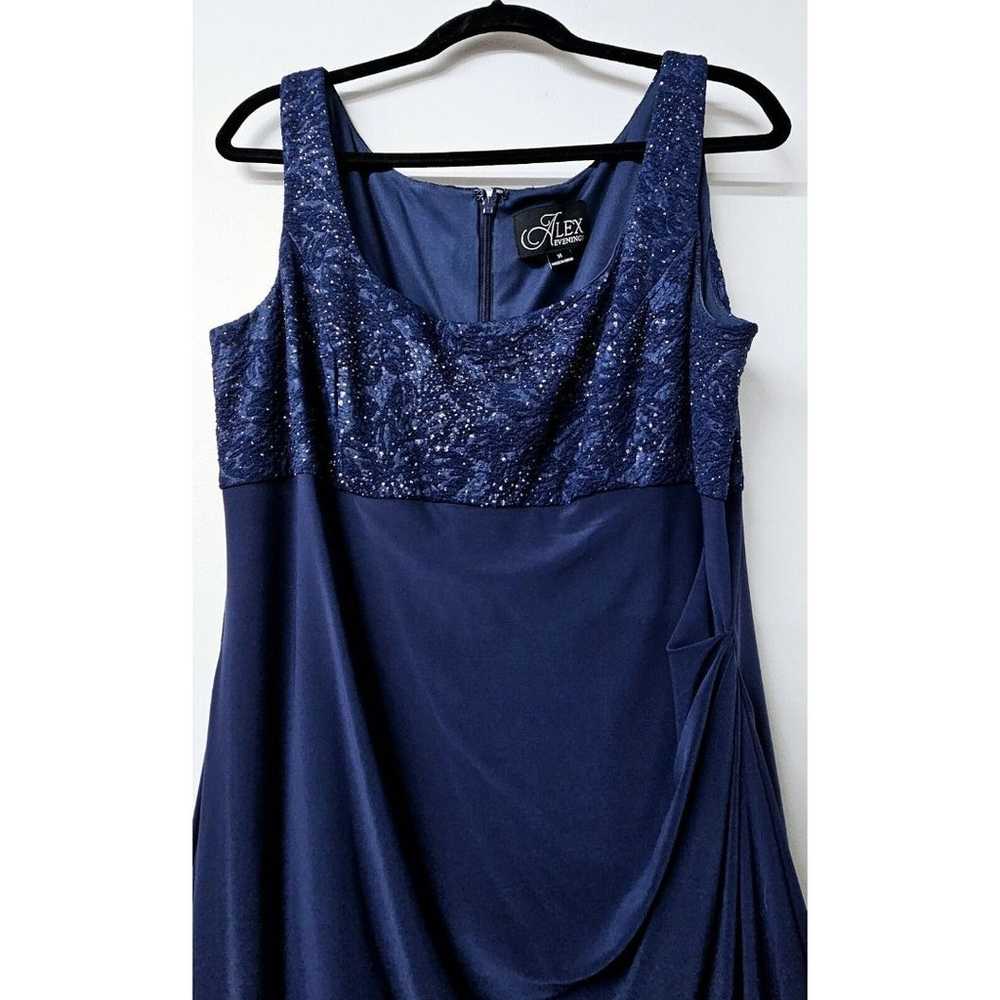 ALEX EVENINGS Navy Blue Sparkly Sleeveless Side R… - image 3