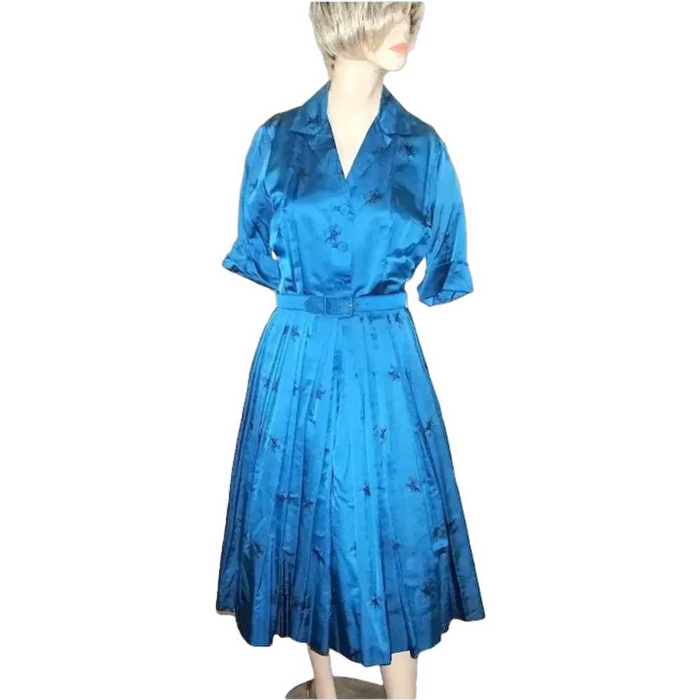 Vintage 1940s to 50s McMullen Dress Blue Shirtwai… - image 1